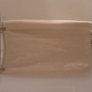 Vintage St John Couture Cream Shimmer Gold Pencil Skirt Sz 2